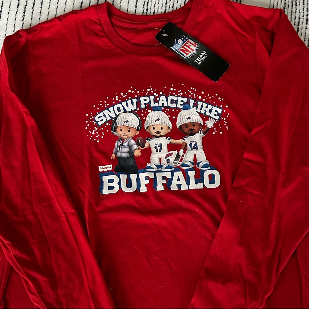 Buffalo Bills Fisher Price Little People Snow Place Like Home Youth T Shirt L.